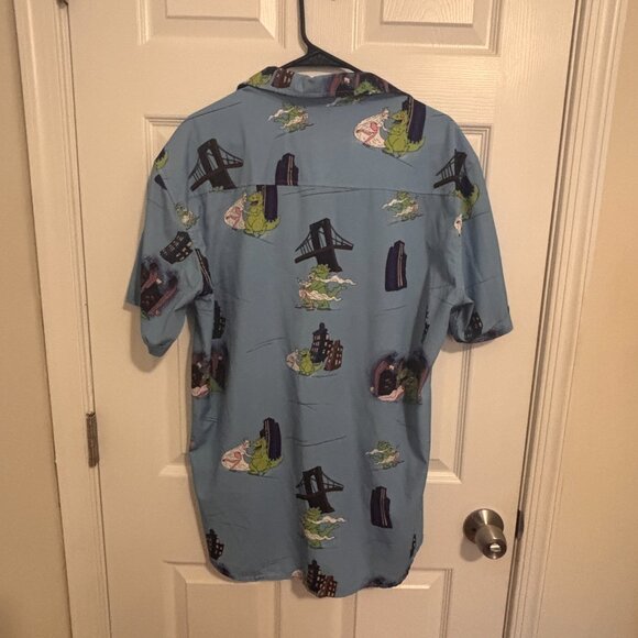 RSVLTS Kunuflex Button Up Shirt Mens Size XL Reptar Rugrats Nickelodeon Blue - Picture 3 of 5
